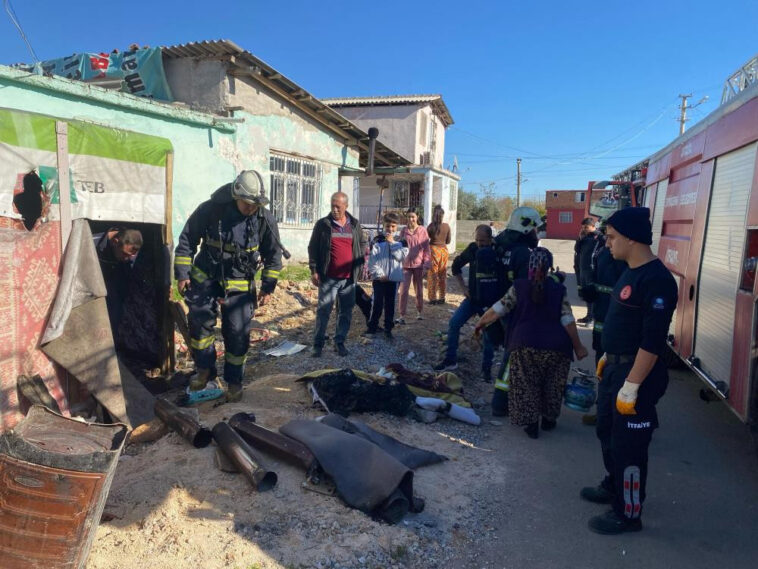 Barakada çıkan yangına vatandaş müdahale etti