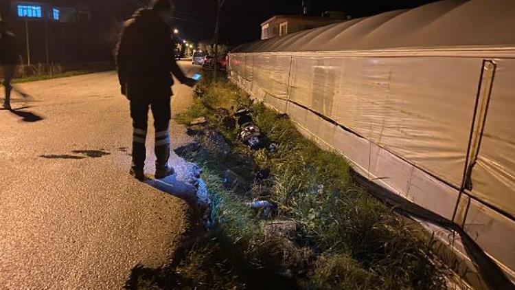 Şarampole düşen motosikletin sürücüsü yaralandı