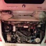 Seyir halindeki otobüsün motor kısmında yangın çıktı