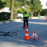 Manavgat'ta dronla motosiklet denetimi