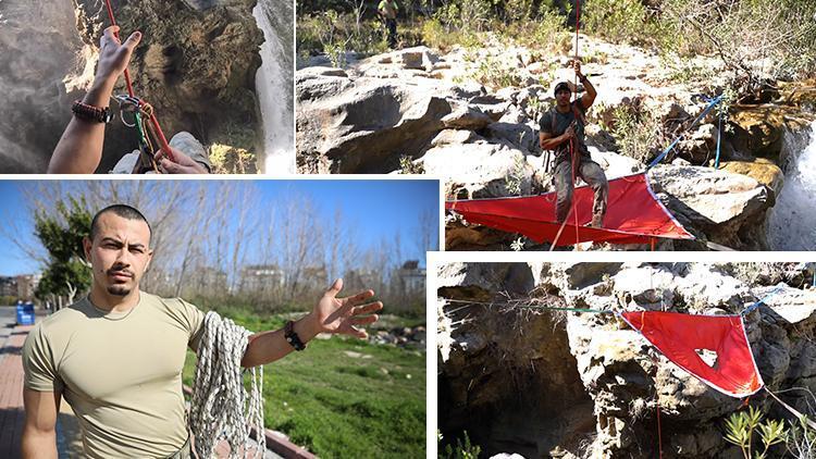 Antalyada 60 metrelik uçurumda hamak sonu oluyordu Halat kopunca ölümden döndü