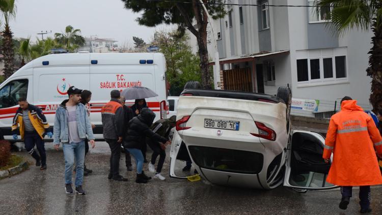 Otomobil takla attı, sürücü yaralandı