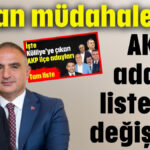 Bakan müdahale etti AKP listesi değişti!