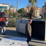 Kontrolden çıkan araç kaza yaptı