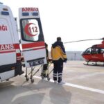 Hava ambulansı ile ilk hasta