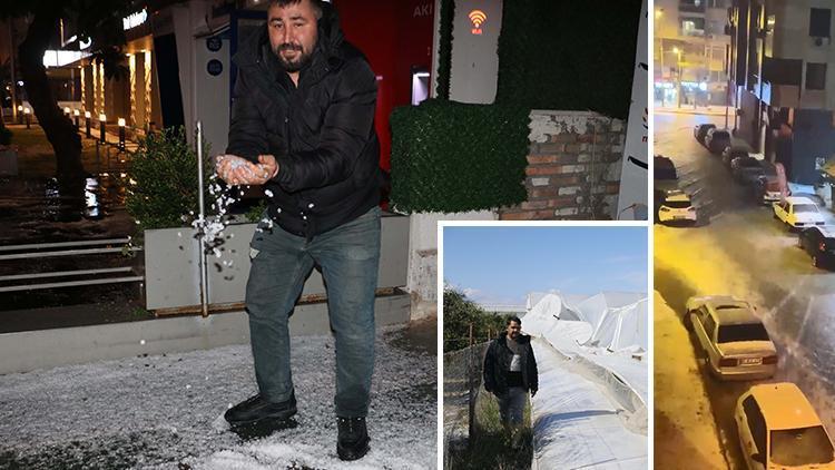 Antalyada dolu yağışı tarım alanlarına zarar verdi