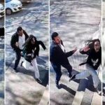 Sokakta kız çocuğunun sırtına vurup yere düşürdü