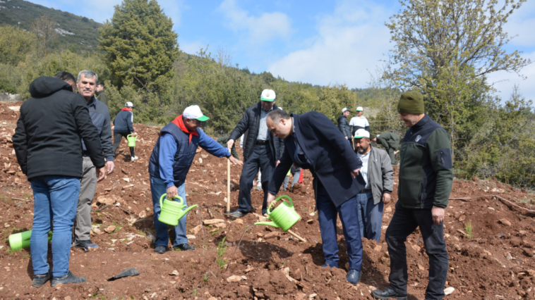 Korkuteli'nde 2 bin fidan toprakla buluştu