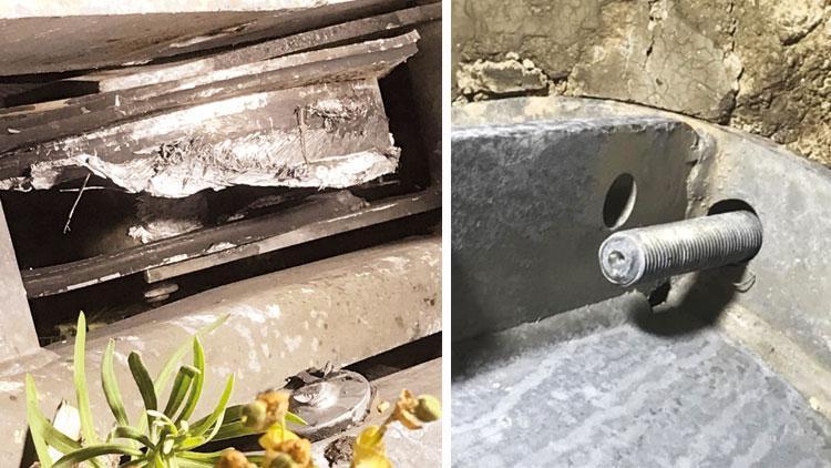 Cıvatalar koptu makara sıkıştı