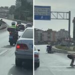 Polisin üzerine motosiklet süren sürücüye 38 bin lira para cezası