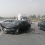 Karayollarının tek şeride indirdiği yolda 5 trafik kazası yaşandı