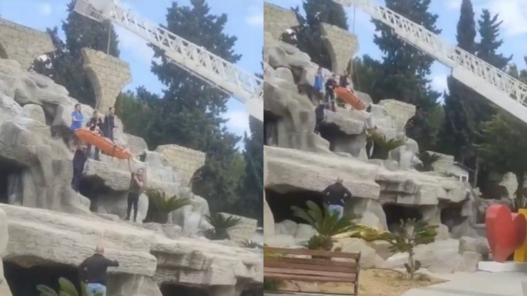 Şelalede kurtarma operasyonu