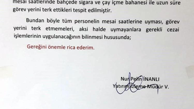 Valilik personeline mesai uyarısı