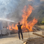 Gazipaşa'da alev alan paletler yanarak kül oldu