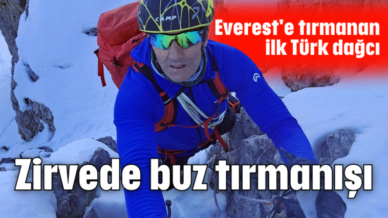 Zirvede buz tırmanışı