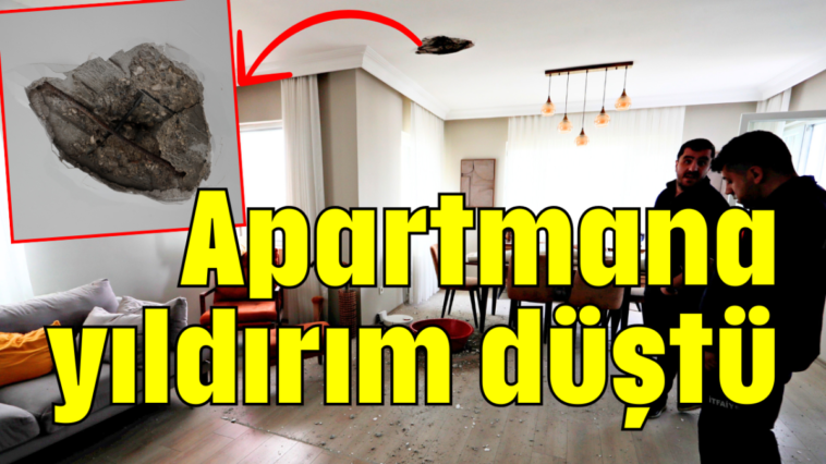 Apartmana yıldırım düştü