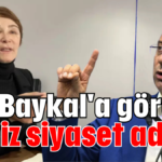 Aslı Baykal'a göre temiz siyaset adımı!