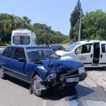 Önünde seyreden araca arkadan çarptı