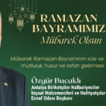 Özgür Bucaklı Antalya Biriketçiler Nalburiyeciler İnşaat Malzemecileri ve Hafriyatçılar Esnaf Odası Başkanı