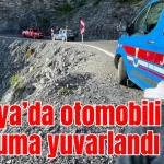 Alanya'da otomobili uçurama yuvarlandı