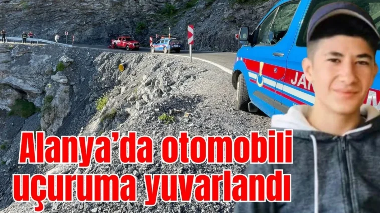 Alanya'da otomobili uçurama yuvarlandı