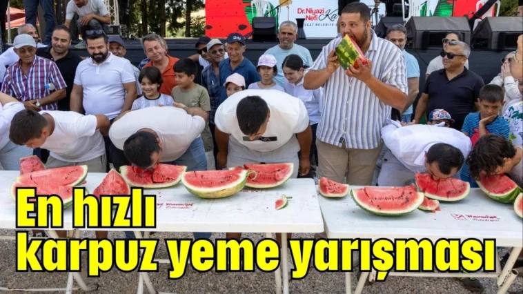 En hızlı karpuz yeme yarışması