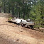 Gazipaşa'da şarampole uçan otomobilin sürücüsü yaralandı