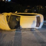 Takla atan araçtan burnu bile kanamadan çıktı