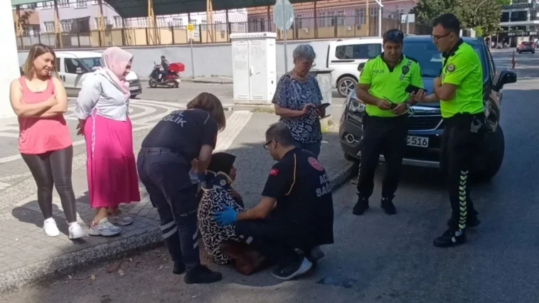 Yaya geçidinden geçmeye çalışan yayaya otomobil çarptı