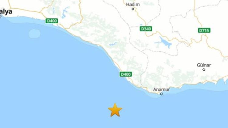 Antalya açıklarında 4 büyüklüğünde deprem