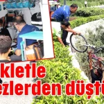 Antalya'da bisikletle falezlerden düştüler