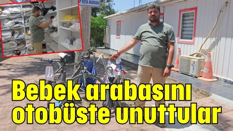 Bebek arabasını otobüste unuttular
