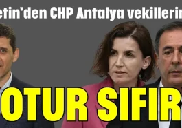 Çetin'den CHP Antalya vekillerine 'Otur sıfır'