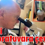 Evini laboratuvara çevirdi
