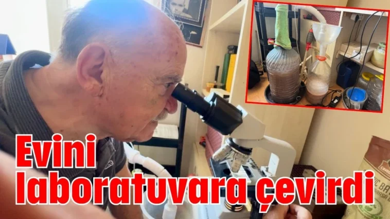 Evini laboratuvara çevirdi