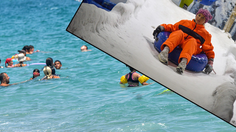 Onlar eksi 2 dereceyi yaşıyor Dışarıda lavın içindeymişiz gibi ama burada hava çok serin