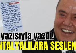 Antalya Büyükşehir Belediye Başkanı Muhittin Böcek el yazısıyla yazdı! Antalyalılara seslendi