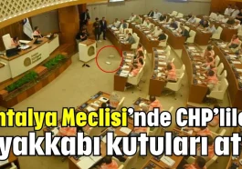 Antalya Meclisi’nde CHP’liler ayakkabı kutuları attı