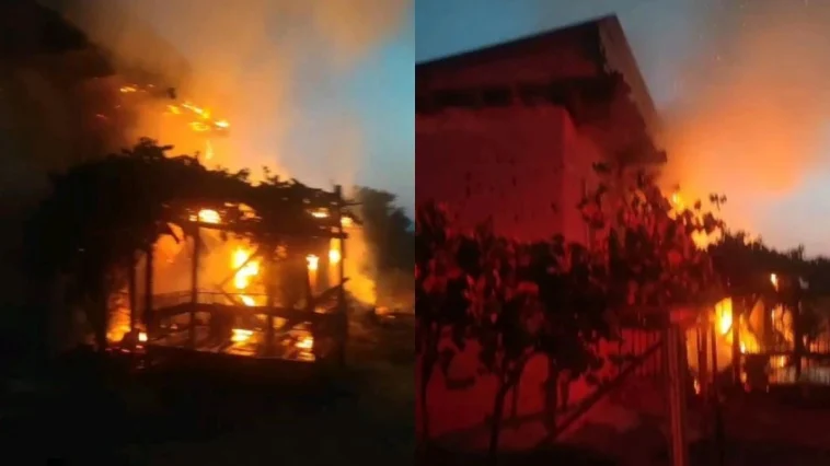 Antalya'da alev alev yanan ev kullanılamaz hale geldi