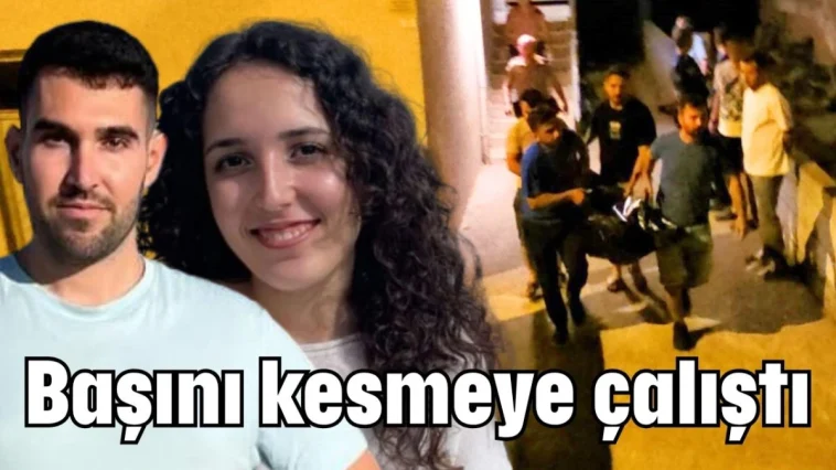 Başını kesmeye çalıştı