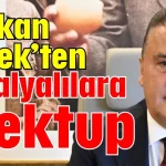 Başkan Böcek’ten Antalyalılara mektup
