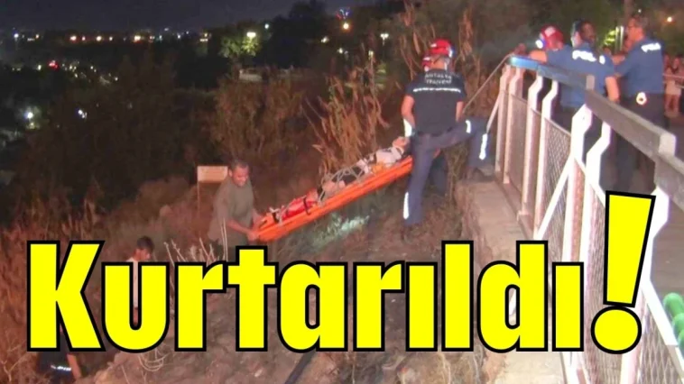 Falezlerden yukarı çıkmak isterken yaralanan genç kızı itfaiye kurtardı
