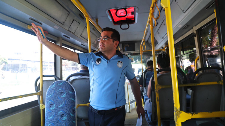 Antalyada halk otobüslerinde klima denetimi yapıldı