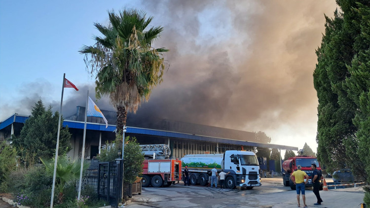 Antalyada soğuk hava deposu ve imalathanede yangın