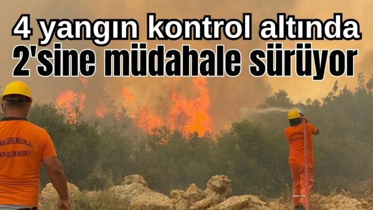 Antalya'da 4 orman yangını kontrol altında, 2'sine müdahale sürüyor