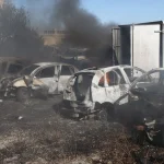 Antalya’da otluk yangını: 12 araç zarar gördü