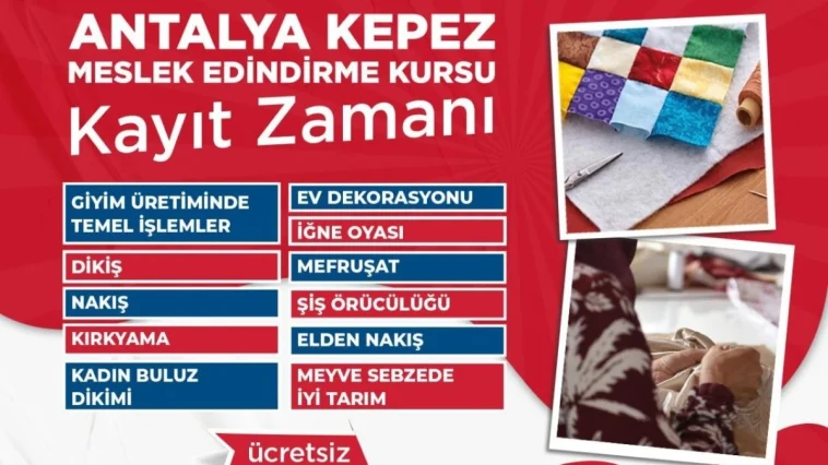 Kepez Meslek Edindirme Kursları kayıtları başladı