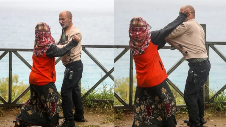 Mahsur kaldığı falezlerden kurtarıldı, gazetecilere saldırdı