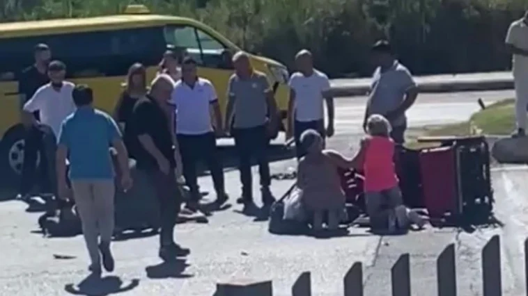 Taksinin çarptığı Alman yaralandı