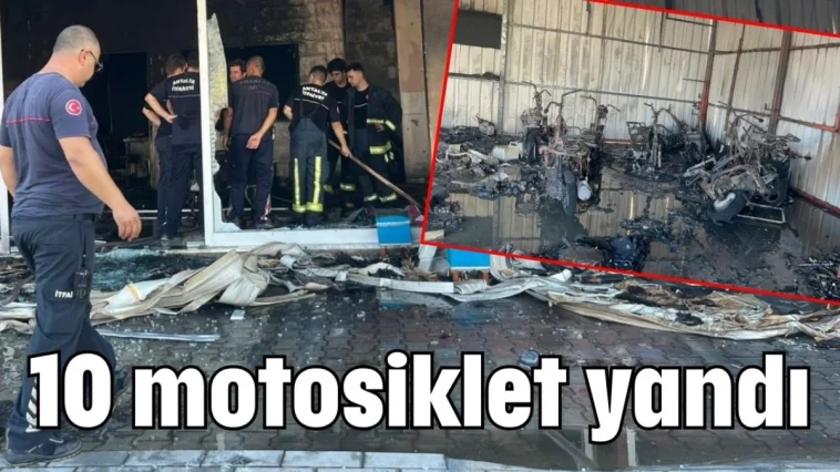 10 motosiklet yandı